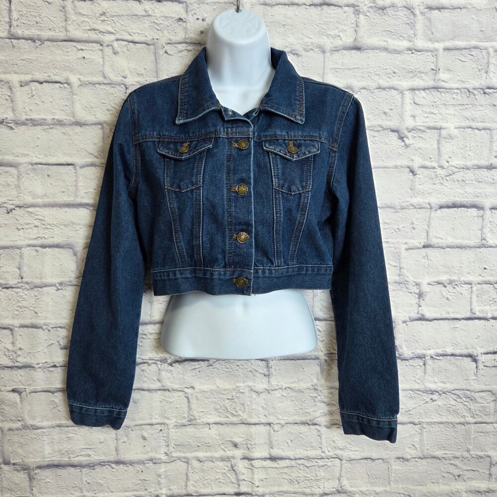 Zeagoo Womens Small Cropped Denim Trucker Jean Jacket w/Pockets
